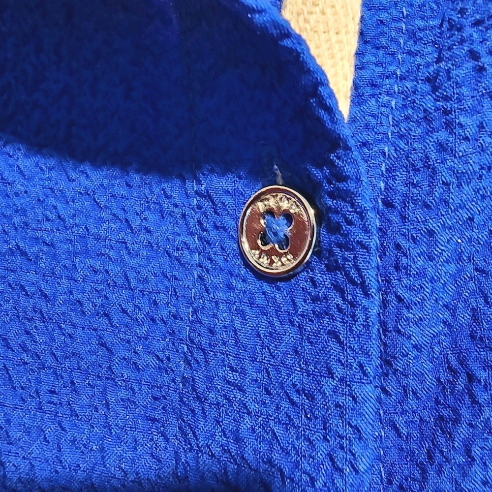 DKNY Dress Womens 12 Royal Blue Tiered Pockets Stretch‎ Prairie Feminine Flowy - Picture 5 of 11